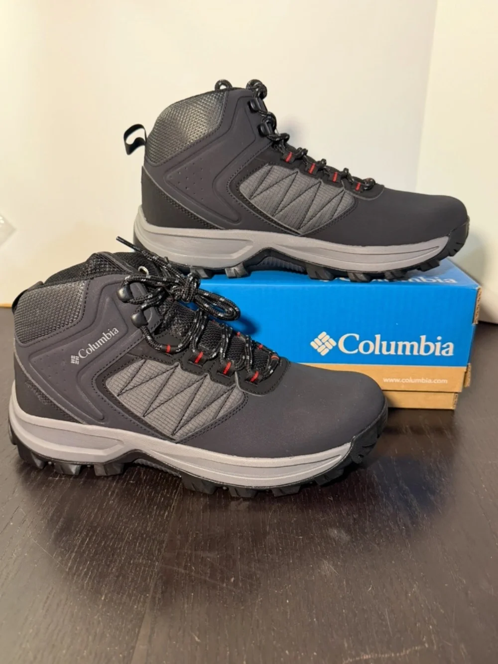 Columbia Transverse Waterproof Mid Hiking Boots Black/Grey/Steel Mens 9.5M